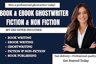 be your ebook ghostwriter book writer self help ebook fiction and non fiction