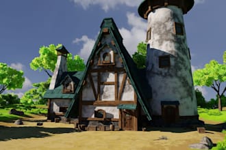 design realistic 3d game environment, level design, ue5 unity open world map