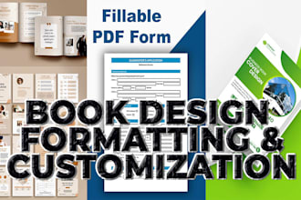 book formatting, digital product ebook design, workbook and fillable PDF design