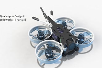 do custom quadcopter design motors and battery selection, cad modeling for print
