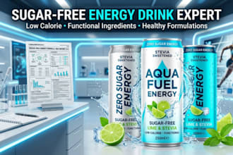 develop a sugar free energy drink formulation with functional ingredients