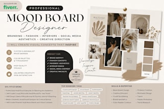minimalist mood board design for social media and brand identity