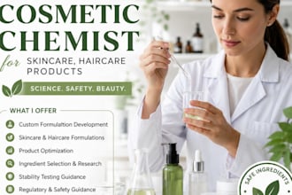 develop professional cosmetic formulas for beauty brands