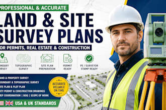 create land and site survey plans for permits, real estate and construction