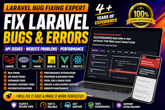fix laravel apis, backend bugs and website issues, PHP, laravel dev