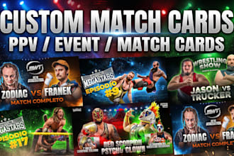 design a professional wrestling match card social media kit