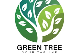 make a clean and modern tree logo for businesses