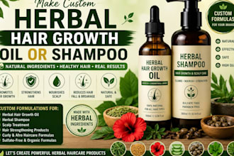 make custom herbal hair growth oil or shampoo
