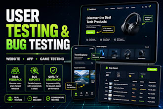 manual test website app game saas QA usability user testing and feedback report