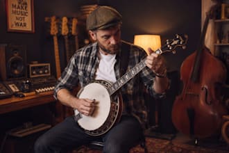 record professional live bass guitar banjo fiddle and trumpet tracks