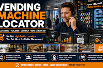 be your vending machine locator for vending placement cold calling