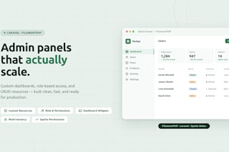 build a laravel filamentphp admin panel with roles, dashboard, and crud