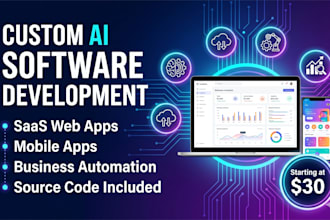 build custom ai software, saas web app, and mobile app