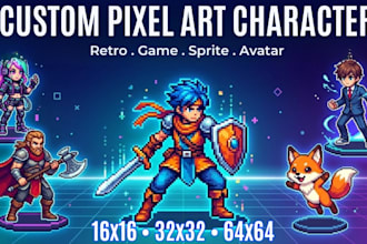 create custom pixel art character asset game sprite sheet pixel art animation