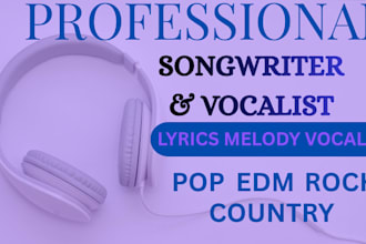 record female edm and pop vocals with professional topline songwriting