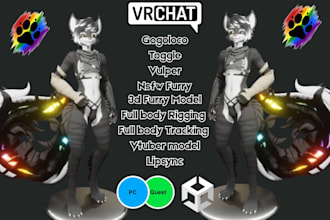 vrchat furry avatar vrc furry anime nsfw avatar fursona vtuber 3d model pc quest