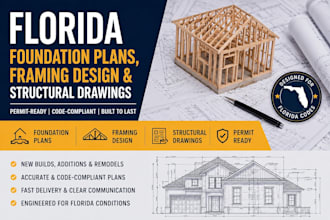 florida foundation plans, framing design  structural drawings