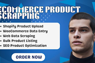 ecommerce product and web data scarpping and upload in shopify and woocommerce