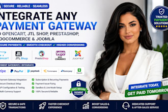 integrate any payment gateway to opencart jtl shop prestashop woocommerce joomla