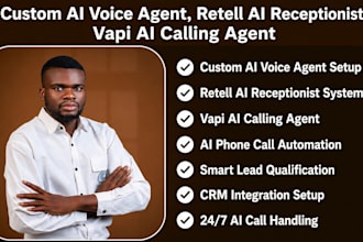 build custom ai voice agent, retell ai receptionist, vapi ai calling agent