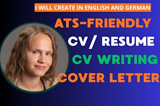 create ats friendly english and german CV resume