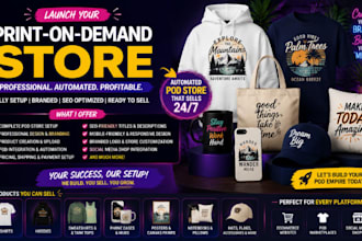 setup etsy shopify print on demand pod store website using printiful or printify