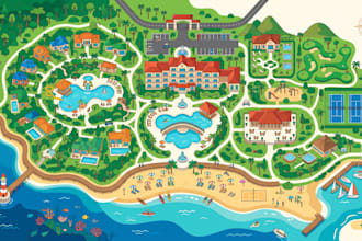 design custom interactive vector map for rv park map, campground, resort map