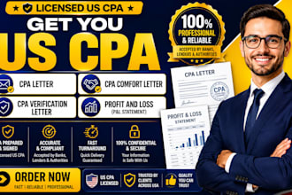 get you US CPA letter CPA comfort letter CPA verification letter profit and loss
