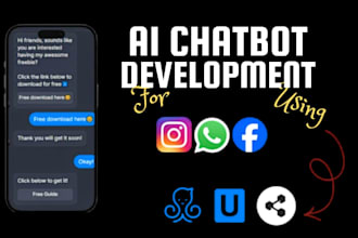 build manychat, uchat, botpress ai chatbot for instagram and whatsapp automation