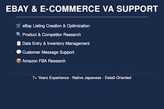 do ebay listing and ecommerce VA support for online sellers