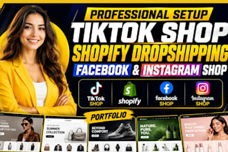 tiktok shop setup shopify dropshipping store setup facebook and instagram shop