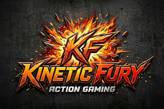 design a bold explosive style logo for your gaming or action brand