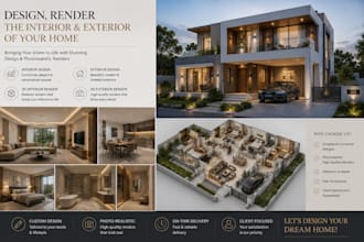 design, render the interior and exterior of your home