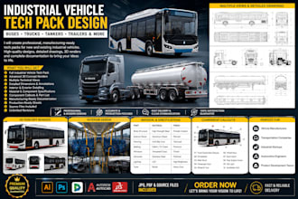 design techpack for  industrial vehicles ,buses, tankers,and commercial vehicles