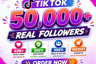 grow tiktok followers with 1000 percent real users