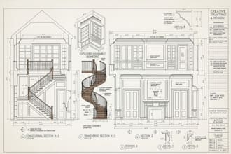 create millwork design, shop drawings and cabinet detailed layout using autocad
