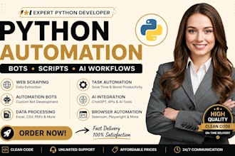 build python automation scripts ai bots web scraping and workflow automation