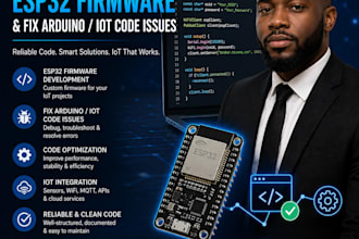 program esp32 firmware and fix arduino or iot code issues