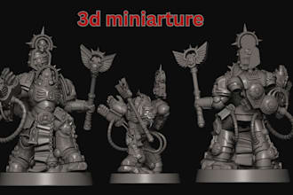create 3d miniature character tabletop warhammer figurine 3d model for printing