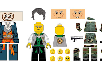design lego minifigure decal sticker , lego decal for pad or uv printing