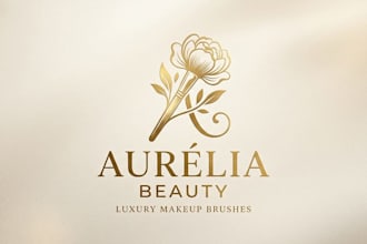 design a luxury makeup brushes logo for your beauty brand