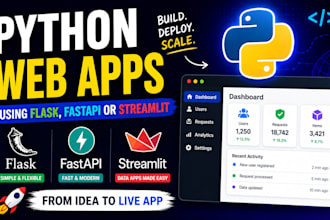 build python web apps using flask, fastapi, or streamlit