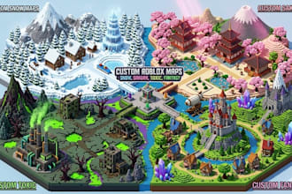 create custom snow, sakura, toxic and fantasy roblox maps for games