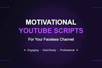 write an engaging motivational youtube script for your faceless channel