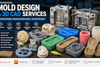design injection mold plastic mold and manufacturing ready 3d cad