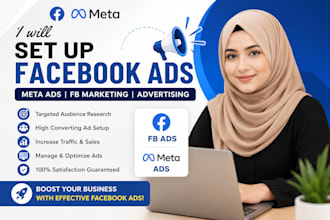 set up facebook ads, meta ads, fb marketing advertising