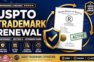 file uspto trademark renewal, maintenance and extension services