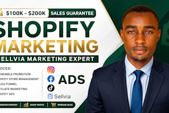 promote shopify va, do sellvia marketing, shopify seo and redbubble promotion