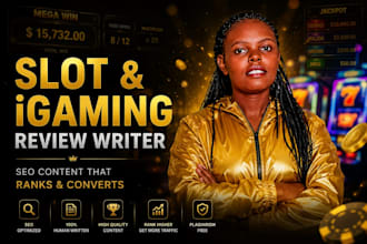 write high quality slots and igaming review SEO articles