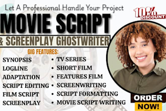 be your screenwriter, scriptwriter screenplay writer tv script using final draft